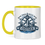 Keramik-Tasse zweifarbig   "Ostsee Anker" #559