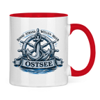 Keramik-Tasse zweifarbig   "Ostsee Anker" #559