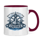 Keramik-Tasse zweifarbig   "Ostsee Anker" #559