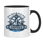 Keramik-Tasse zweifarbig   "Ostsee Anker" #559