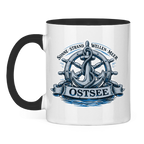 Keramik-Tasse zweifarbig   "Ostsee Anker" #559