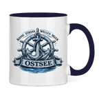 Keramik-Tasse zweifarbig   "Ostsee Anker" #559