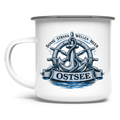 Emaille Tasse   "Ostsee Anker" #559