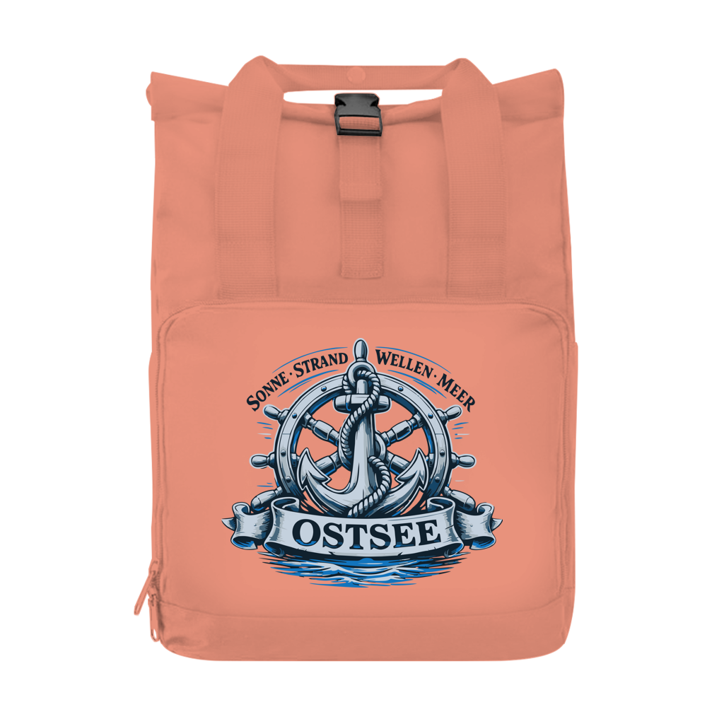 Rucksack mit Seitentasche  "Ostsee Anker" #559 Gr. S