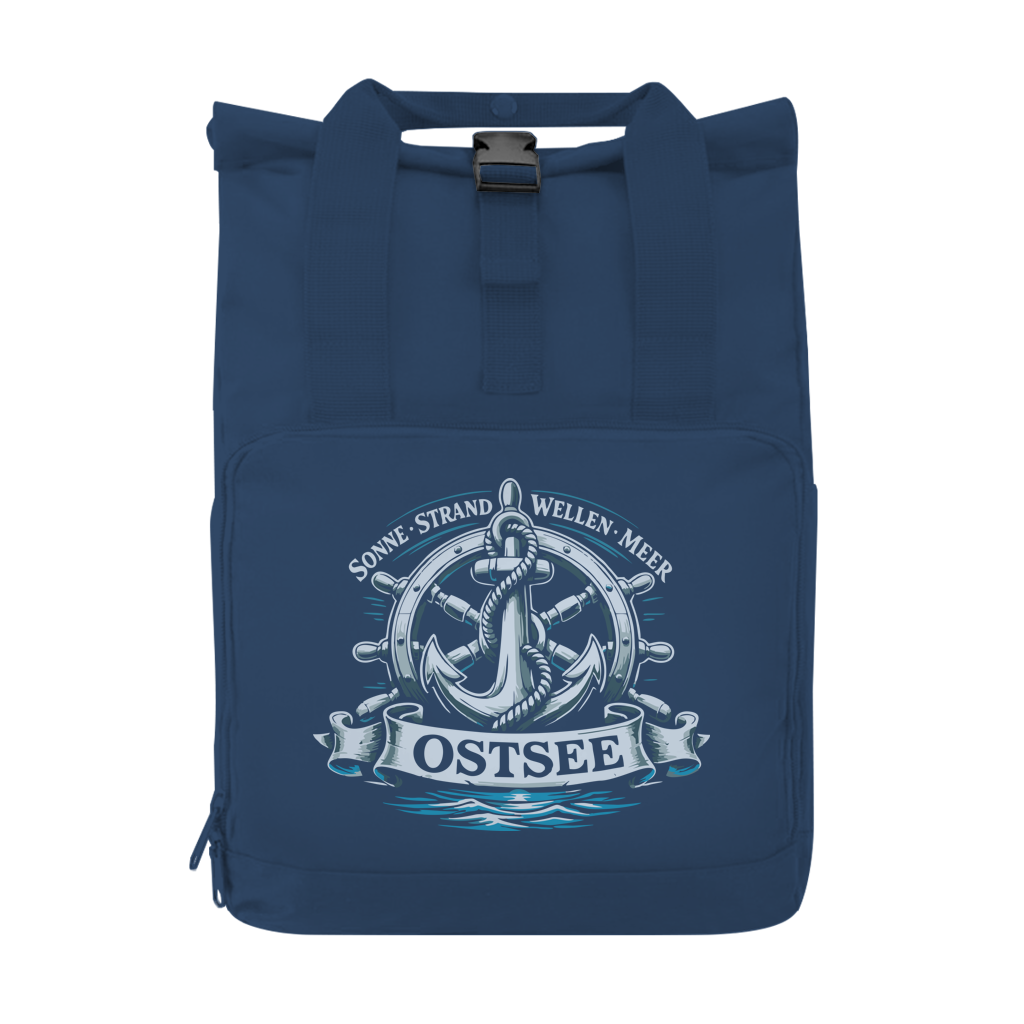 Rucksack mit Seitentasche  "Ostsee Anker" #559 Gr. S