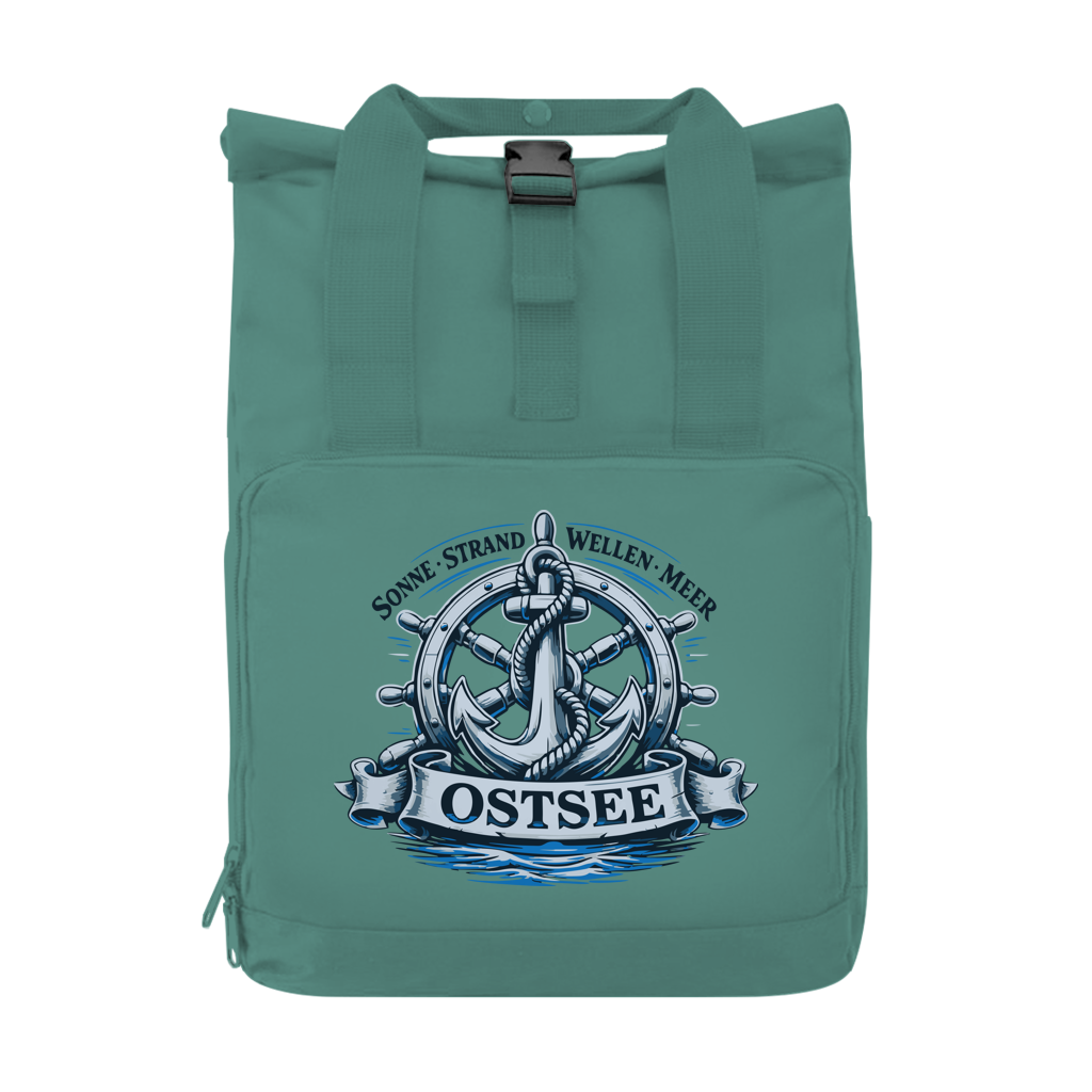 Rucksack mit Seitentasche  "Ostsee Anker" #559 Gr. S
