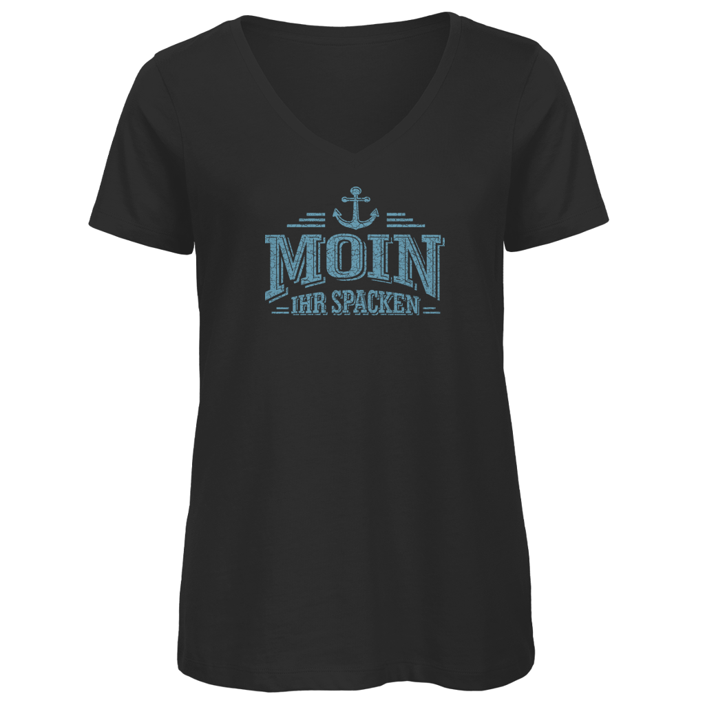 T-Shirt Damen V-Neck  "MOIN Ihr Spacken" #502