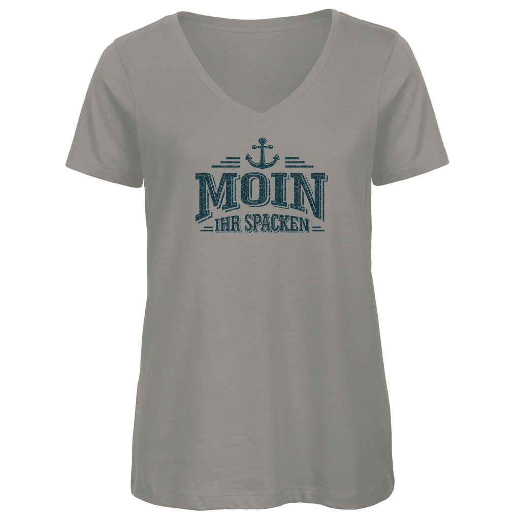 T-Shirt Damen V-Neck  "MOIN Ihr Spacken" #502