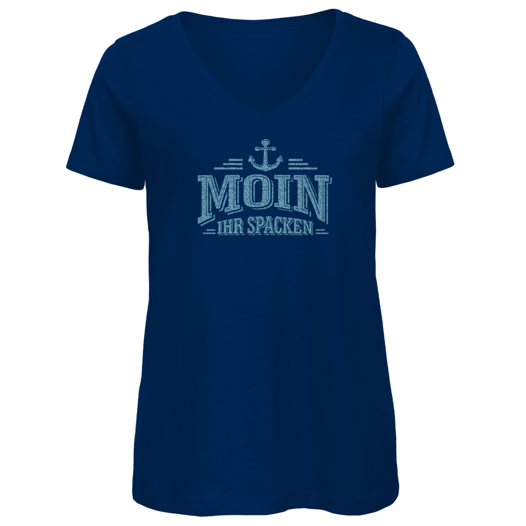 T-Shirt Damen V-Neck  "MOIN Ihr Spacken" #502