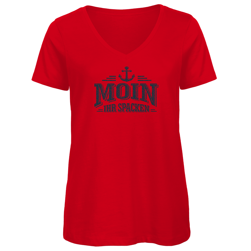 T-Shirt Damen V-Neck  "MOIN Ihr Spacken" #502