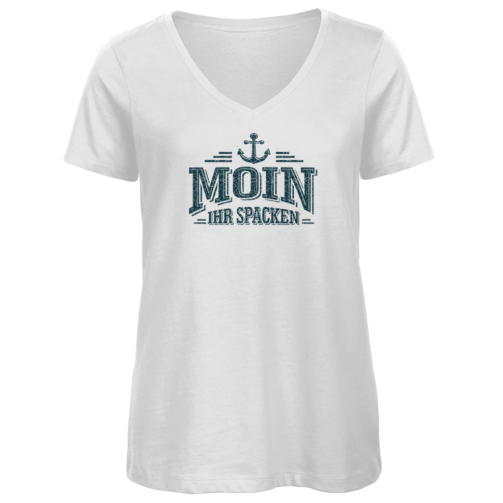 T-Shirt Damen V-Neck  "MOIN Ihr Spacken" #502