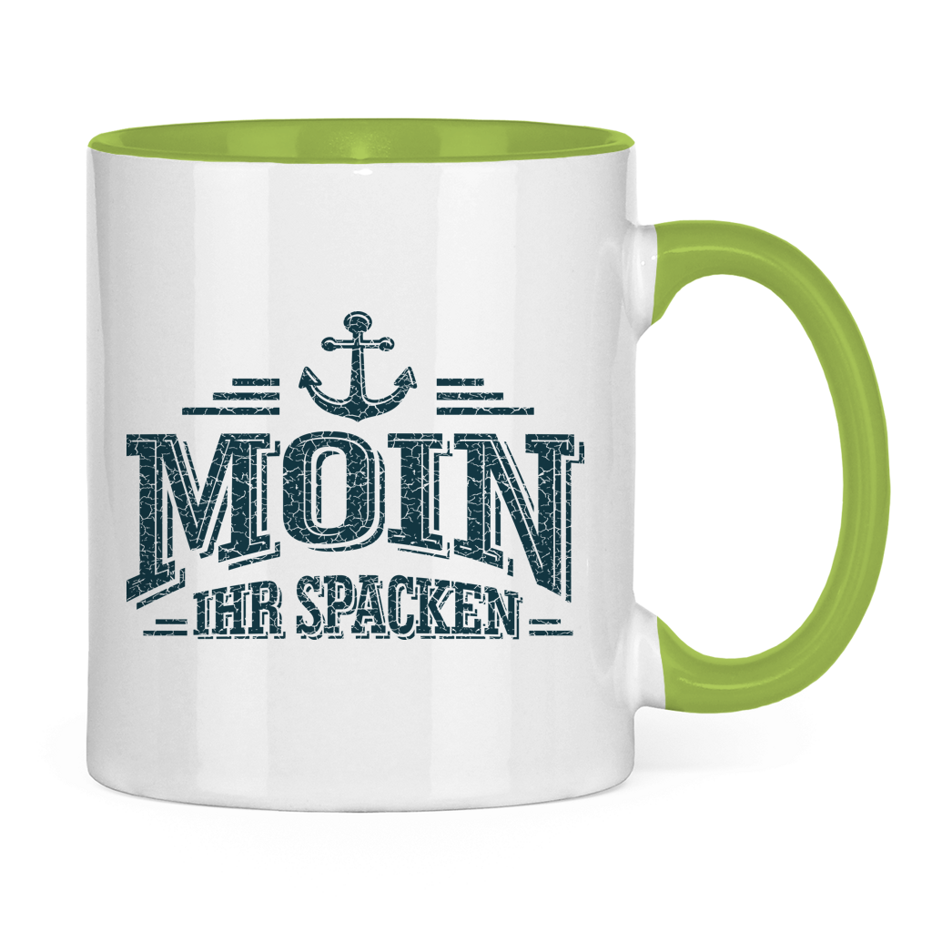Keramik-Tasse zweifarbig  "MOIN Ihr Spacken" #502
