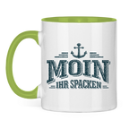 Keramik-Tasse zweifarbig  "MOIN Ihr Spacken" #502