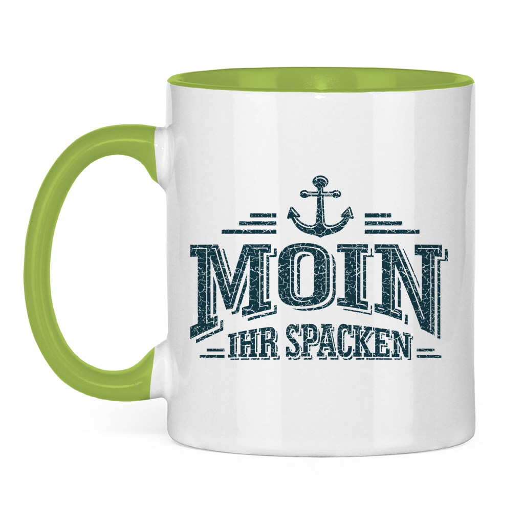 Keramik-Tasse zweifarbig  "MOIN Ihr Spacken" #502