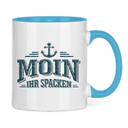 Keramik-Tasse zweifarbig  "MOIN Ihr Spacken" #502
