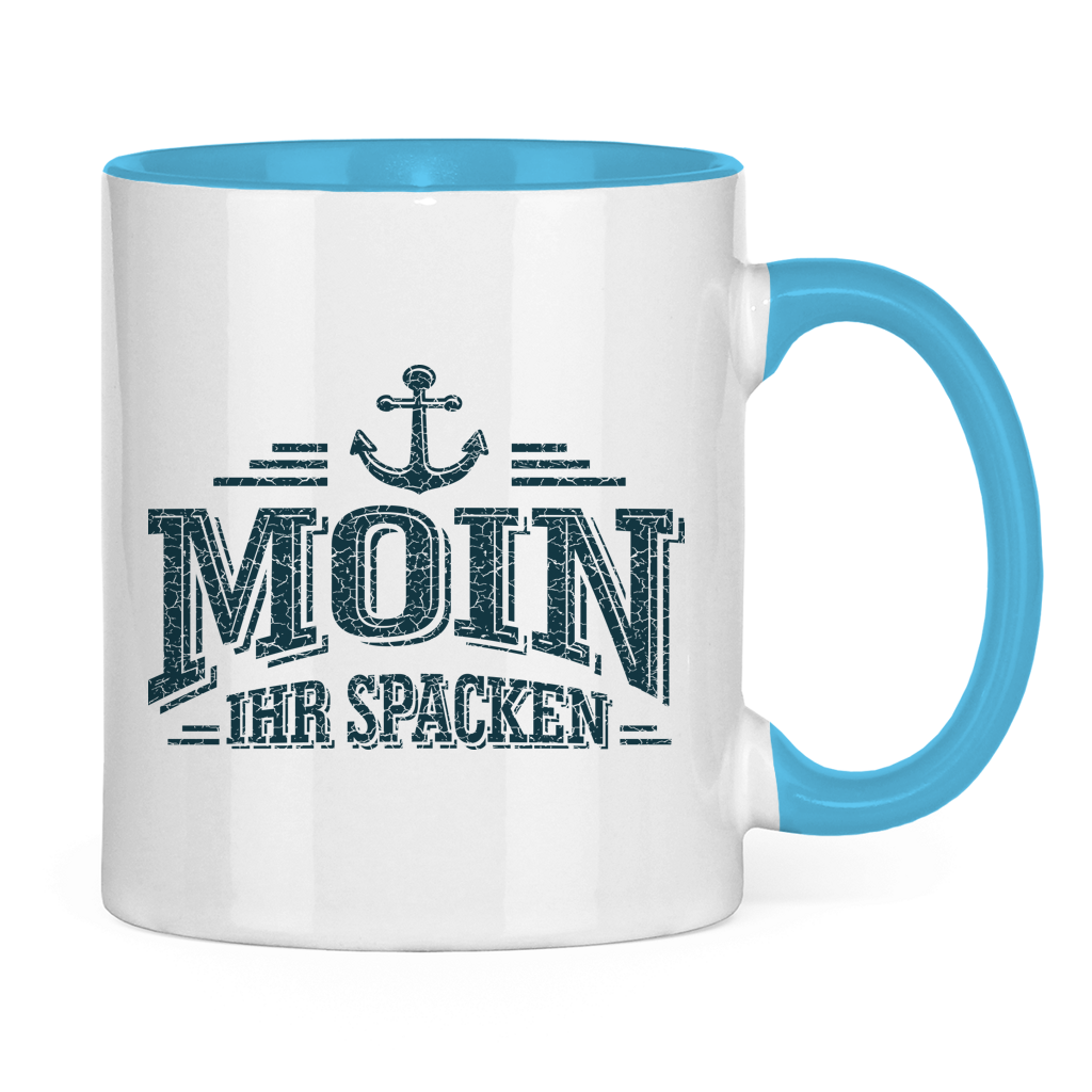 Keramik-Tasse zweifarbig  "MOIN Ihr Spacken" #502