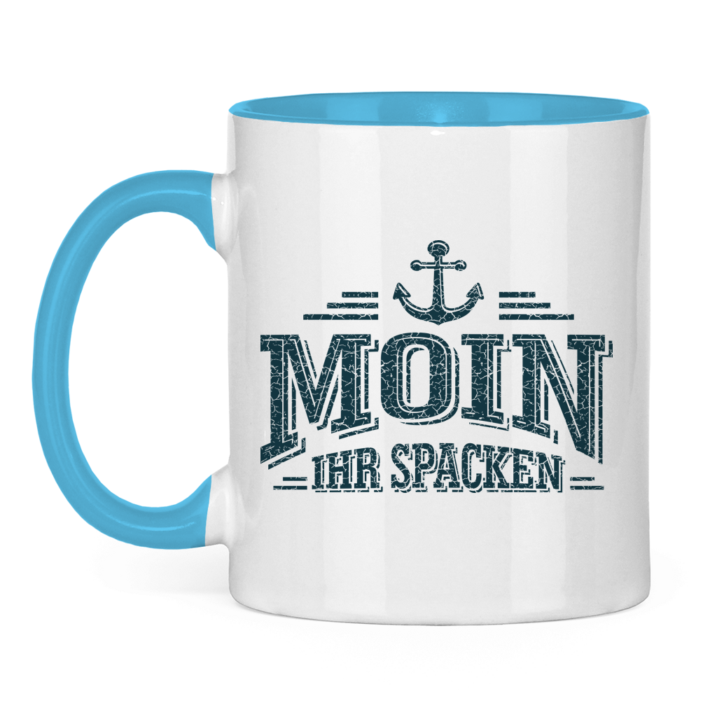Keramik-Tasse zweifarbig  "MOIN Ihr Spacken" #502