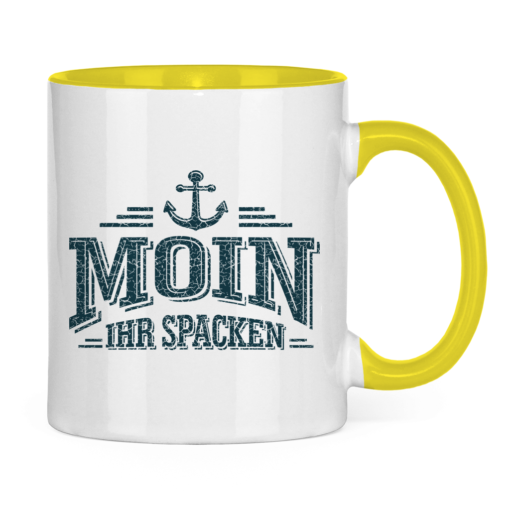 Keramik-Tasse zweifarbig  "MOIN Ihr Spacken" #502