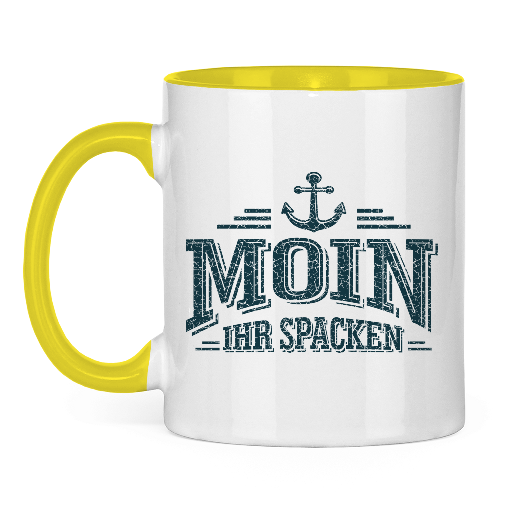 Keramik-Tasse zweifarbig  "MOIN Ihr Spacken" #502