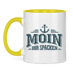 Keramik-Tasse zweifarbig  "MOIN Ihr Spacken" #502
