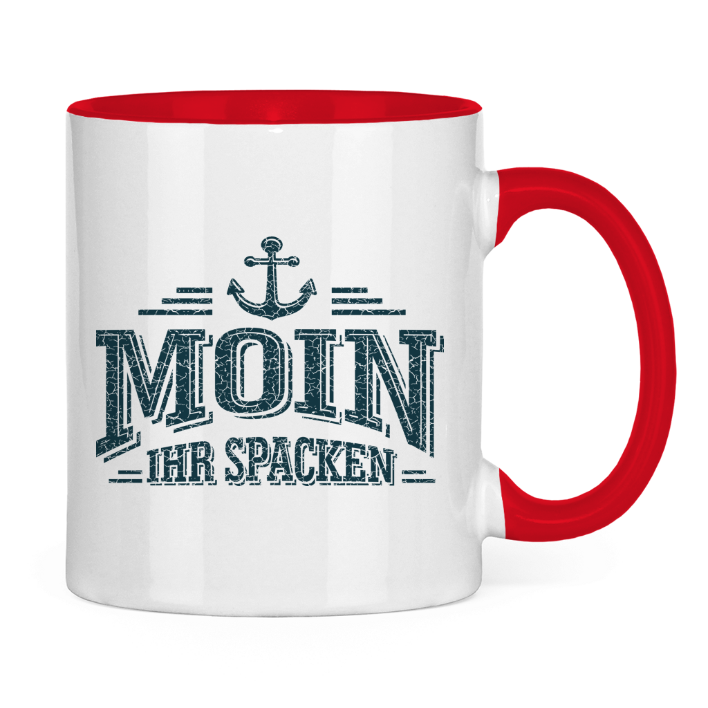 Keramik-Tasse zweifarbig  "MOIN Ihr Spacken" #502