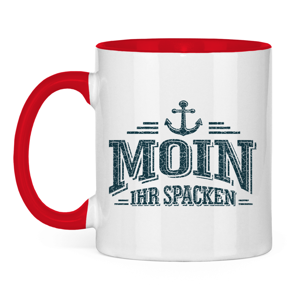 Keramik-Tasse zweifarbig  "MOIN Ihr Spacken" #502