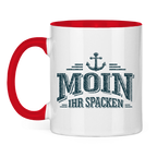Keramik-Tasse zweifarbig  "MOIN Ihr Spacken" #502