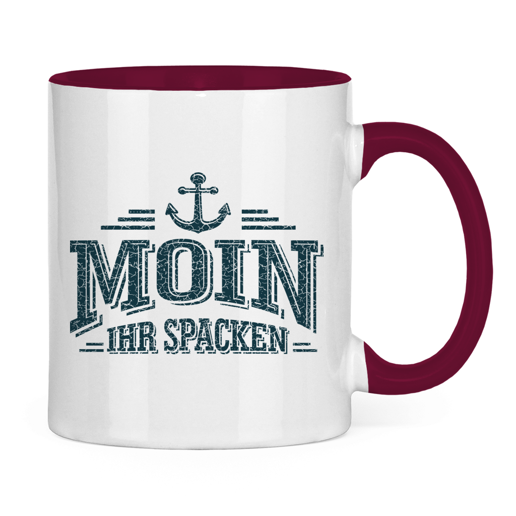 Keramik-Tasse zweifarbig  "MOIN Ihr Spacken" #502