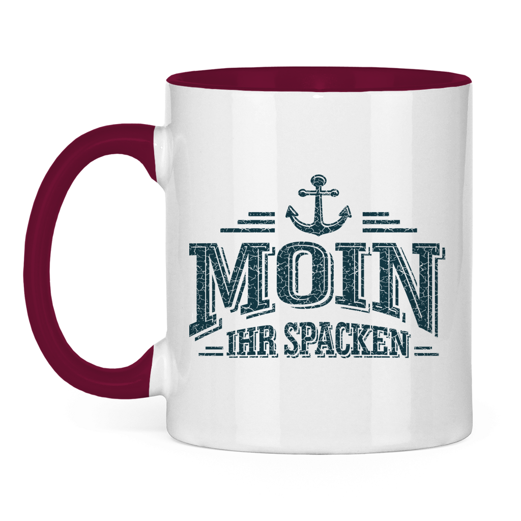 Keramik-Tasse zweifarbig  "MOIN Ihr Spacken" #502
