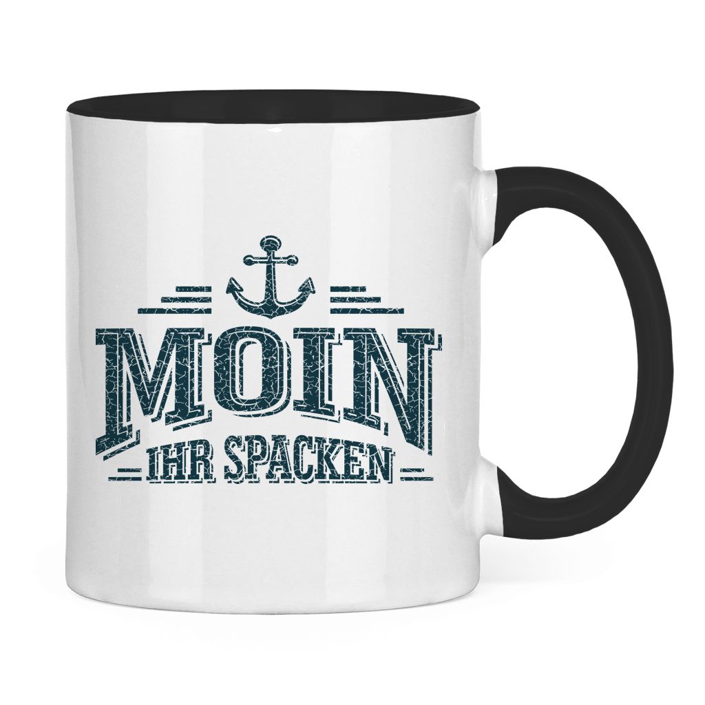 Keramik-Tasse zweifarbig  "MOIN Ihr Spacken" #502