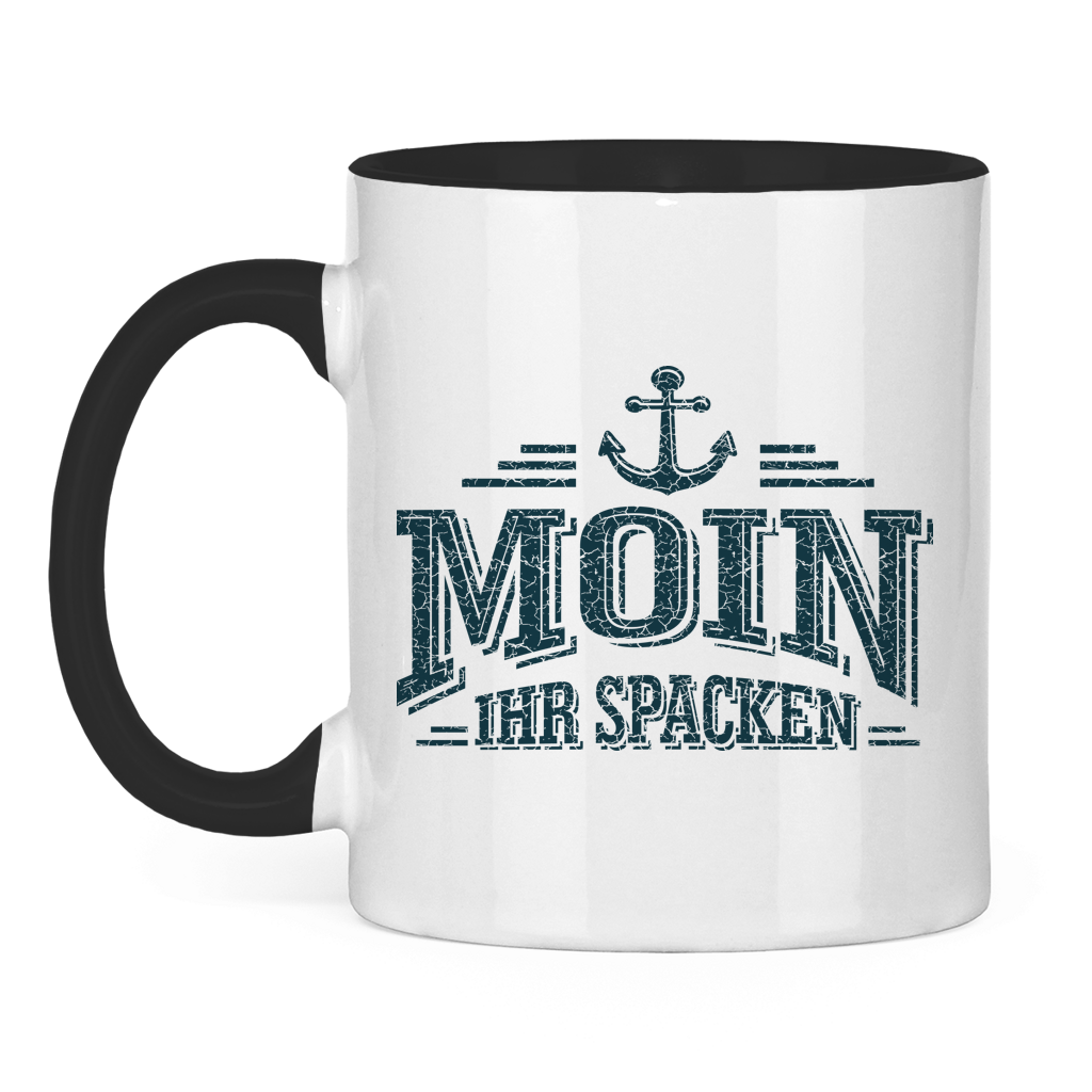 Keramik-Tasse zweifarbig  "MOIN Ihr Spacken" #502