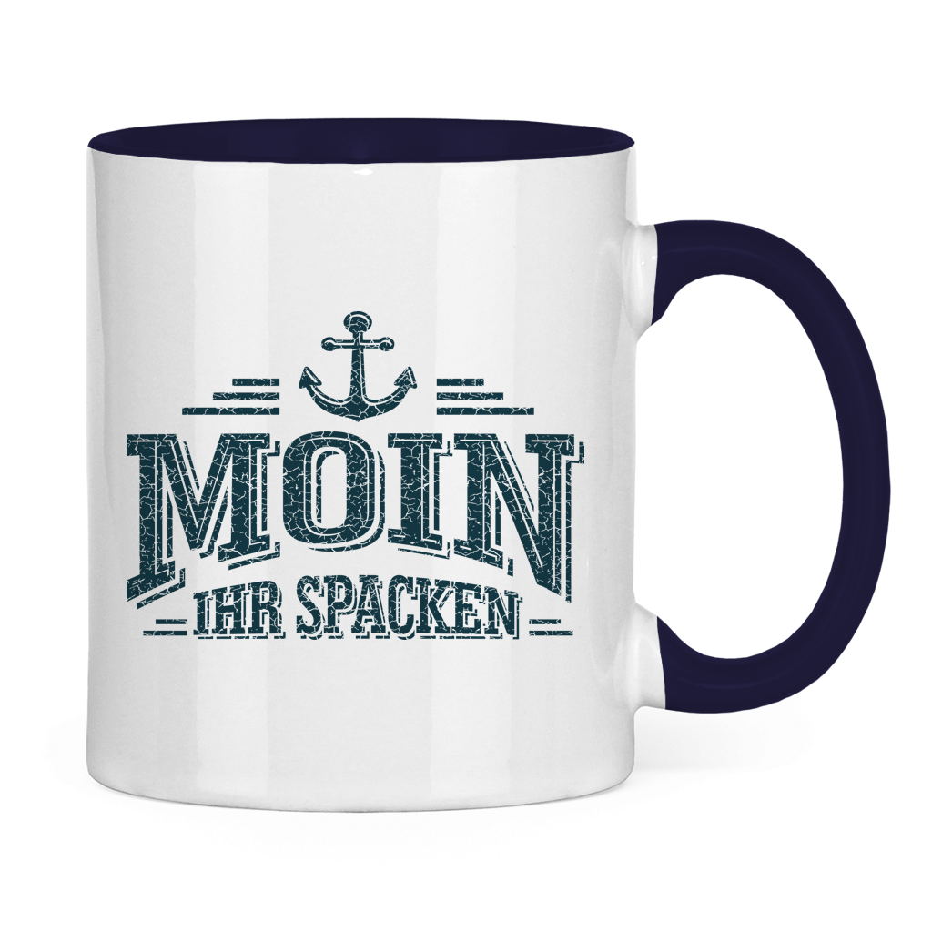Keramik-Tasse zweifarbig  "MOIN Ihr Spacken" #502
