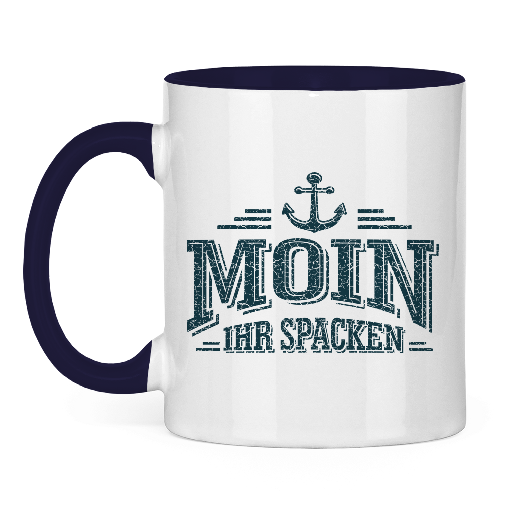 Keramik-Tasse zweifarbig  "MOIN Ihr Spacken" #502