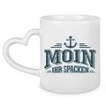Keramik-Tasse mit Herzhenkel  "MOIN Ihr Spacken" #502