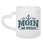 Keramik-Tasse mit Herzhenkel  "MOIN Ihr Spacken" #502