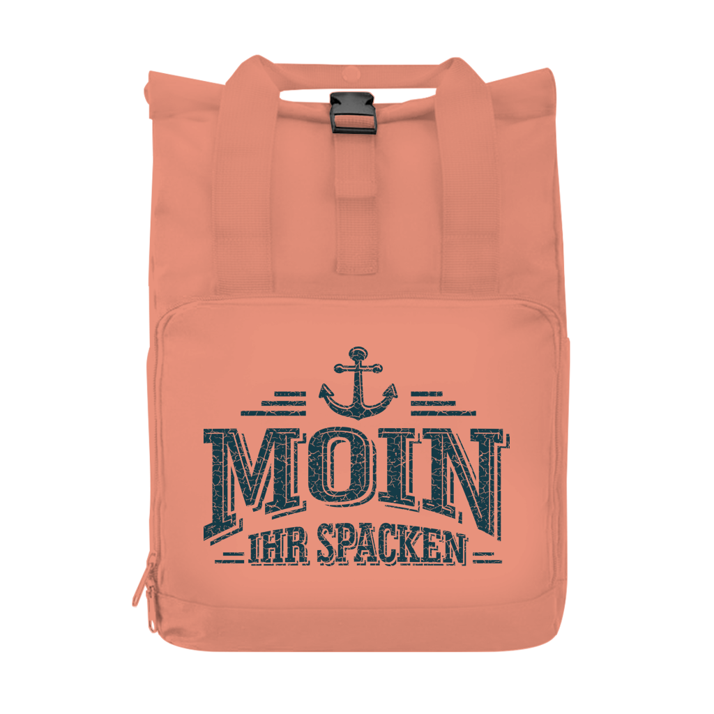 Rucksack mit Seitentasche  "MOIN Ihr Spacken" #502 Gr. S