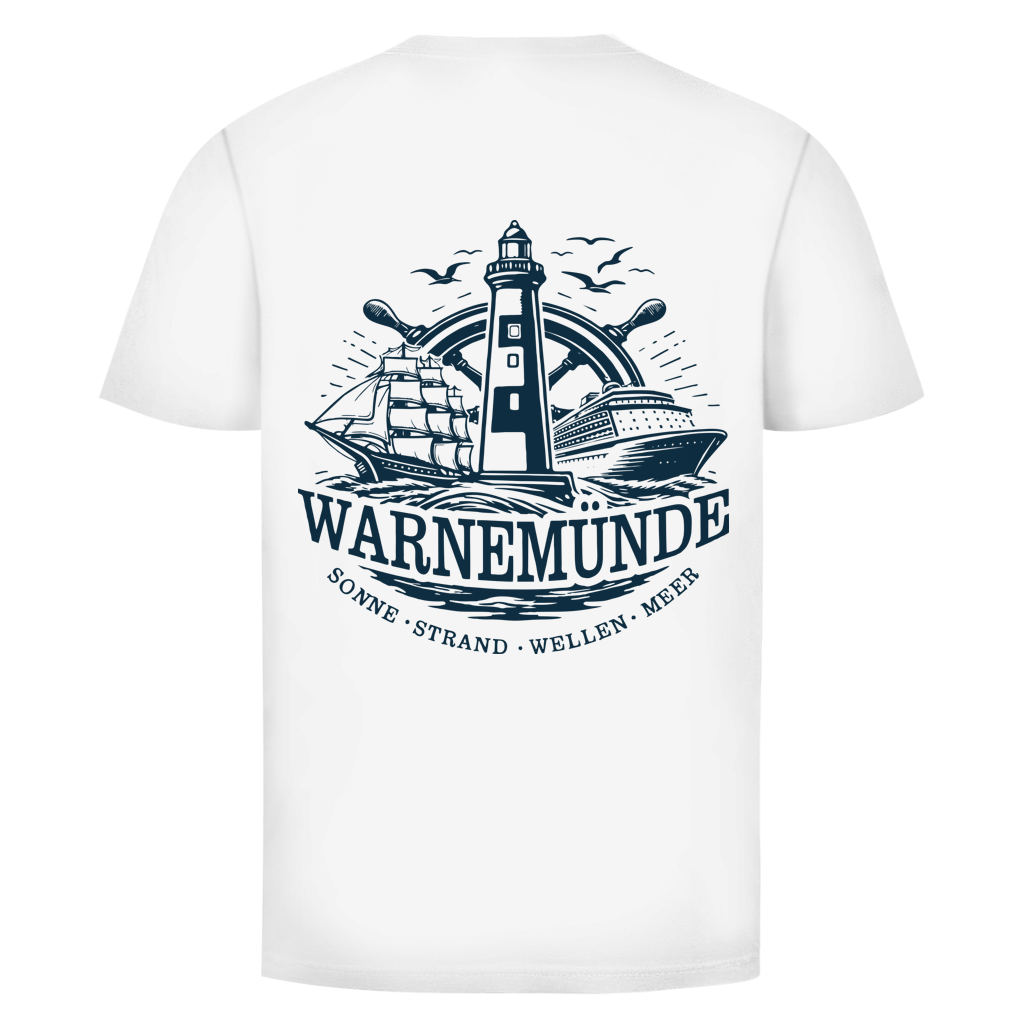 T-Shirt unisex "Warnemünde Leuchtturm" #500 - beidseitiger Druck