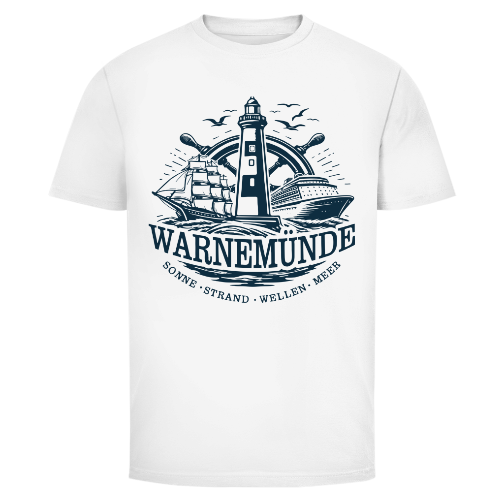T-Shirt unisex "Warnemünde Leuchtturm" #500 - beidseitiger Druck