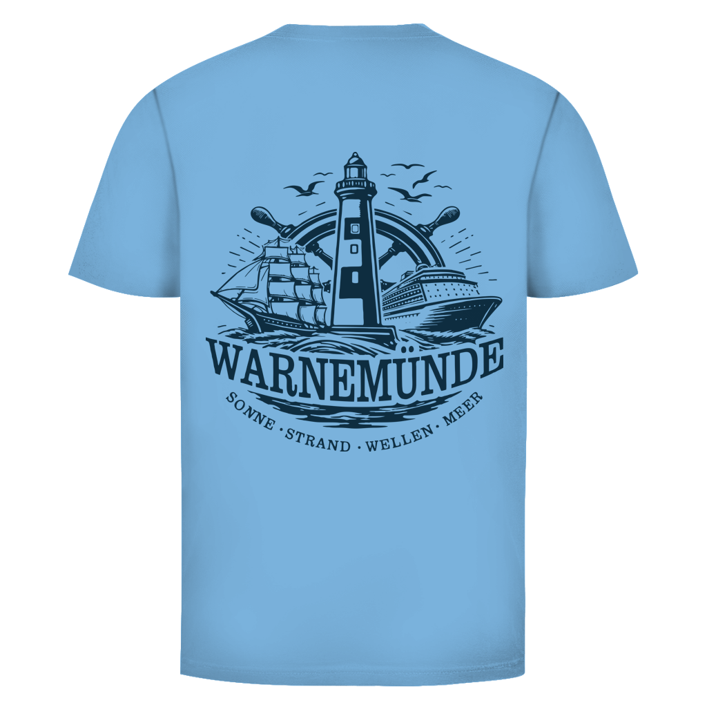 T-Shirt unisex "Warnemünde Leuchtturm" #500 - beidseitiger Druck