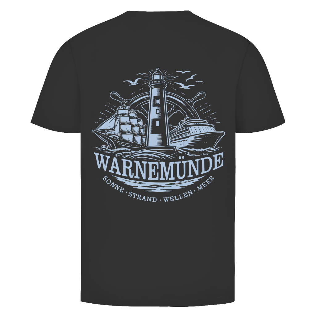 T-Shirt unisex "Warnemünde Leuchtturm" #500 - beidseitiger Druck