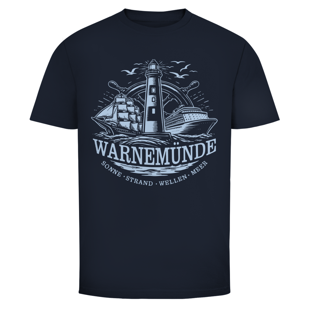T-Shirt unisex "Warnemünde Leuchtturm" #500 - beidseitiger Druck