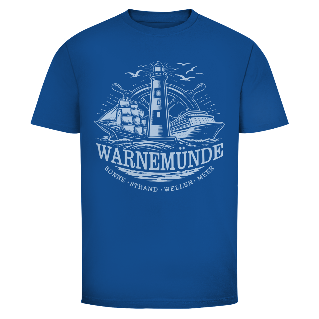 T-Shirt unisex "Warnemünde Leuchtturm" #500 - beidseitiger Druck