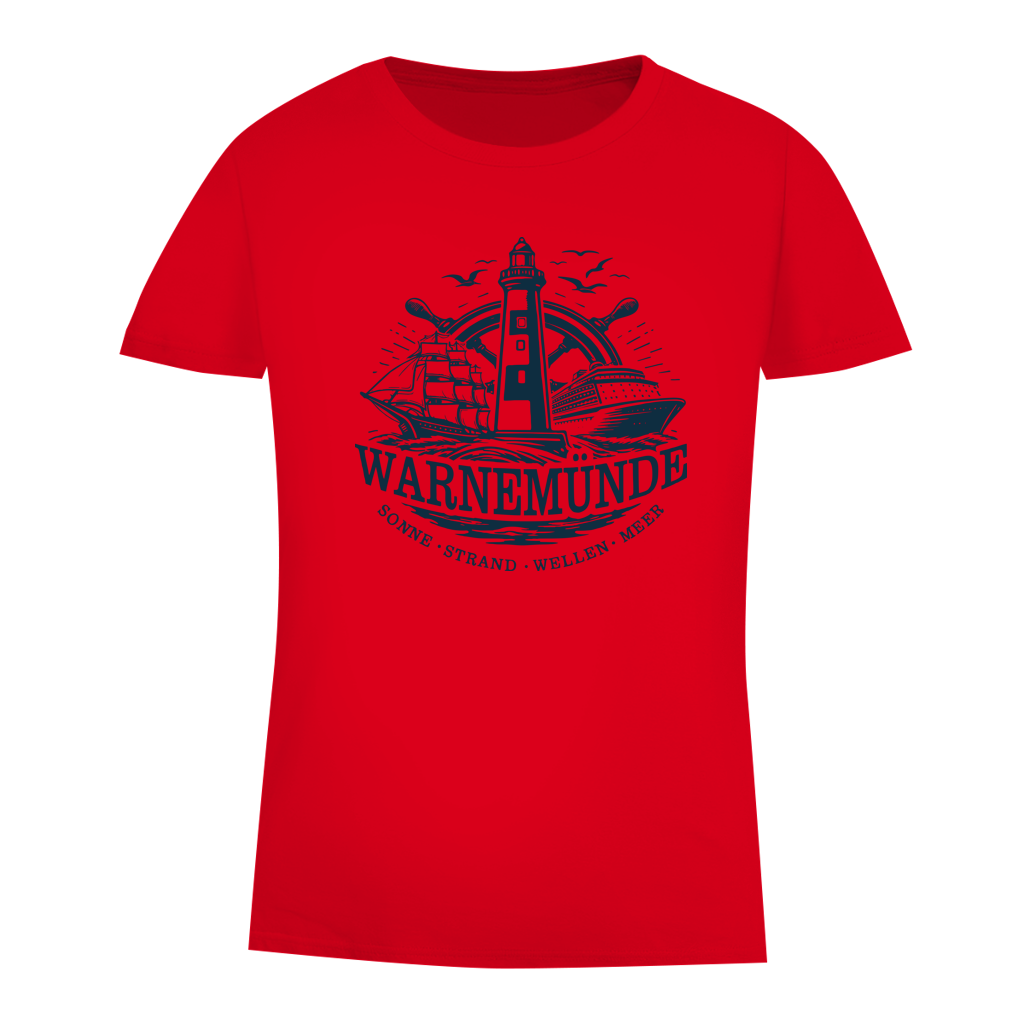 T-Shirt Damen "Warnemünde Leuchtturm" #500