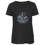 T-Shirt Damen V-Neck "Warnemünde Leuchtturm" #500