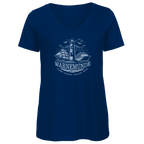 T-Shirt Damen V-Neck "Warnemünde Leuchtturm" #500