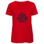 T-Shirt Damen V-Neck "Warnemünde Leuchtturm" #500