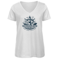 T-Shirt Damen V-Neck "Warnemünde Leuchtturm" #500