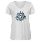 T-Shirt Damen V-Neck "Warnemünde Leuchtturm" #500