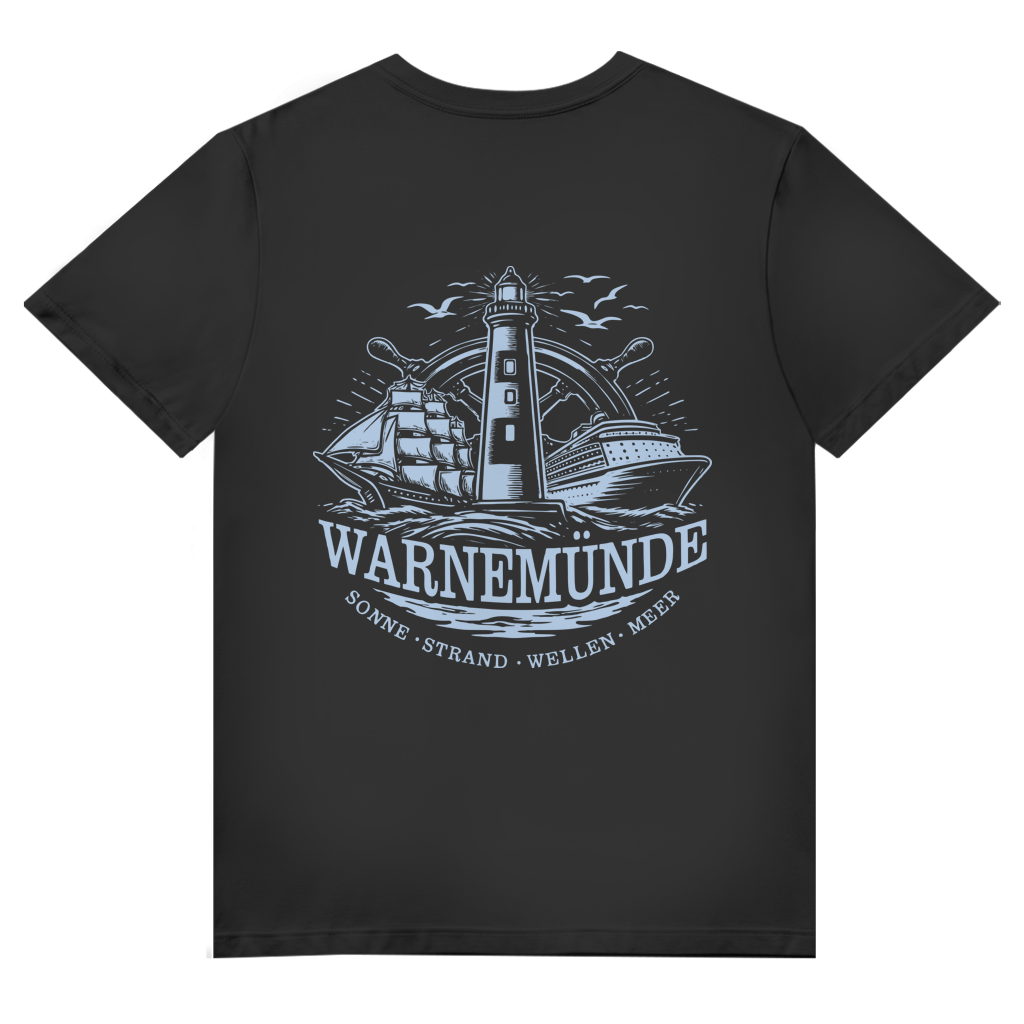 T-Shirt Herren V-Neck   "Warnemünde Leuchtturm" #500