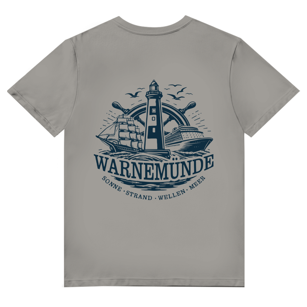 T-Shirt Herren V-Neck   "Warnemünde Leuchtturm" #500